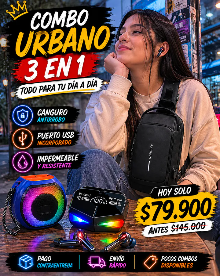 Anuncio lifestyle del Combo Urbano 3 en 1